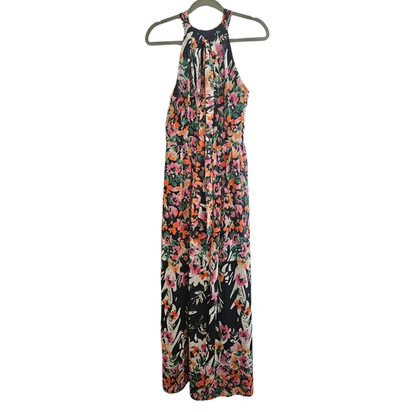 Eliza J Floral Abstract Halter Chiffon Maxi Dress - Picture 2 of 9